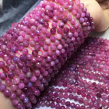 Pink Tourmaline 2-6mm Round Faceted Beads for Jewelry Making 15in