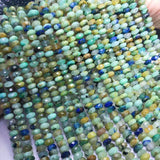 Lapis Chrysocolla 4x7mm Faceted Roundel Gemstone Beads 15inch