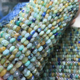 Lapis Chrysocolla 4x7mm Faceted Roundel Gemstone Beads 15inch