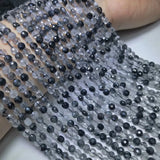Rutilated Quartz Faceted Coin Beads for Silver 925 Jewelry Making