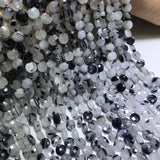 Rutilated Quartz Faceted Coin Beads for Silver 925 Jewelry Making