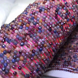 Sri Lankan Sapphire 3-3.5mm Beads Faceted Round 15inch