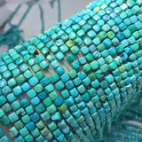Turquoise Square Faceted Gemstone Beads 4x4.5mm for Jewelry Making 15inch