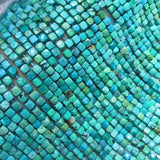 Turquoise Square Faceted Gemstone Beads 4x4.5mm for Jewelry Making 15inch