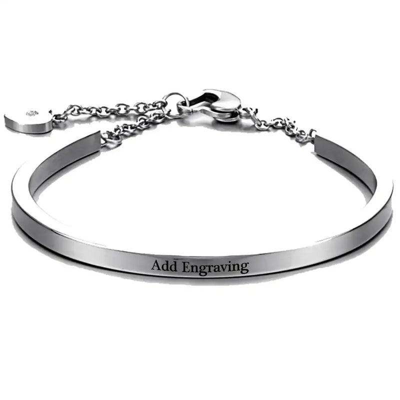 Personalised Stainless Steel Bangles for Women - Engrave Name Bracelets
