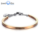 Personalised Stainless Steel Bangles for Women - Engrave Name Bracelets