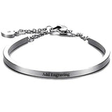 Personalised Stainless Steel Bangles for Women - Engrave Name Bracelets