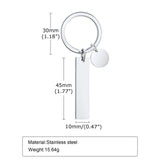 Personalized Stainless Steel Keychain for Family Lover