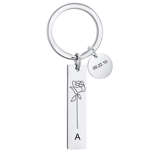 Personalized Stainless Steel Keychain for Family Lover