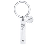 Personalized Stainless Steel Keychain for Family Lover