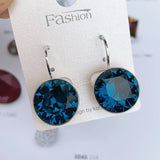 Bella Crystal Dangle Earrings For Women From Austria Round Earrings