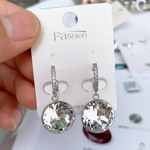 Bella Crystal Dangle Earrings For Women From Austria Round Earrings