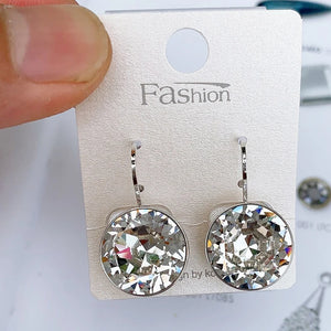Bella Crystal Dangle Earrings For Women From Austria Round Earrings