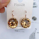 Bella Crystal Dangle Earrings For Women From Austria Round Earrings