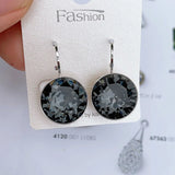 Bella Crystal Dangle Earrings For Women From Austria Round Earrings