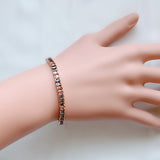 Rose CZ Tennis Bracelet 4mm Princess Cut Women Wedding Jewelry