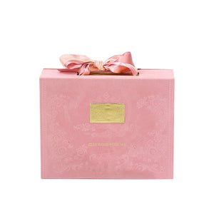 Custom European Flip Velvet Box with Ribbon Magnetic Gift Packaging