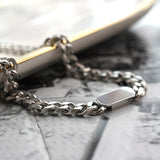 IEFB Steel Round Square Chain Men Necklace
