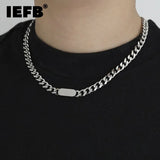 IEFB Steel Round Square Chain Men Necklace