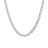 IEFB Style Square Mixed Chain Splicing Necklace Men