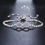 CZ Infinity Bracelet Rose Silver Bangle Geometric Jewelry