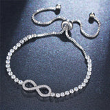 CZ Infinity Bracelet Rose Silver Bangle Geometric Jewelry