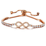 CZ Infinity Bracelet Rose Silver Bangle Geometric Jewelry
