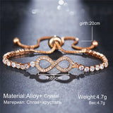 CZ Infinity Bracelet Rose Silver Bangle Geometric Jewelry