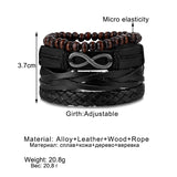 Woven Bracelets Leather Set Men Women Braided Bangle Jewelry