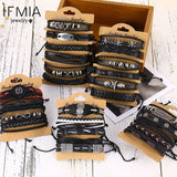 Woven Bracelets Leather Set Men Women Braided Bangle Jewelry