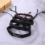 Woven Bracelets Leather Set Men Women Braided Bangle Jewelry