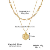 Bohemian Beads Chain Hexagon Pendant Necklace for Women