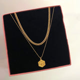 Bohemian Beads Chain Hexagon Pendant Necklace for Women