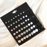 Metal Stud Earring Set Crystal Pearl Earrings Jewelry