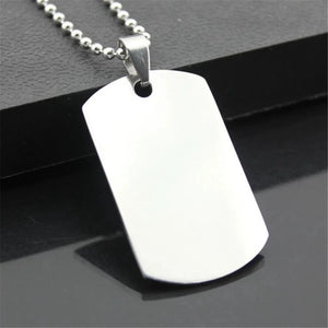Punk Silver Mens Army Style Pendant Necklace