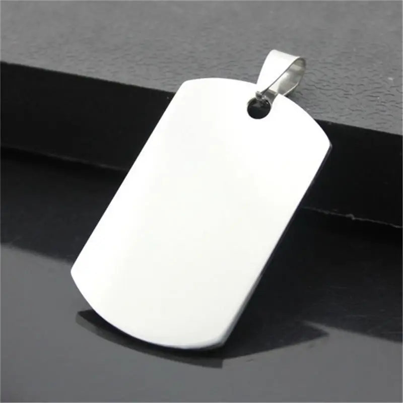 Punk Silver Mens Army Style Pendant Necklace