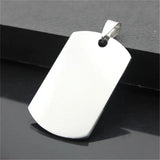 Punk Silver Mens Army Style Pendant Necklace