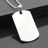 Punk Silver Mens Army Style Pendant Necklace