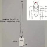 Punk Silver Mens Army Style Pendant Necklace