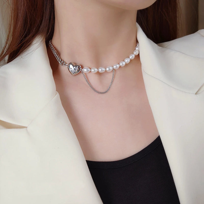 Punk Heart Choker Necklace for Women Jewelry