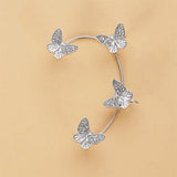Sparkling Zircon Butterfly Ear Clips, No Piercing, Wedding Jewelry