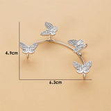 Sparkling Zircon Butterfly Ear Clips, No Piercing, Wedding Jewelry