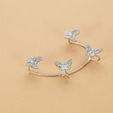 Sparkling Zircon Butterfly Ear Clips, No Piercing, Wedding Jewelry