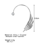 Crystal Wing Ear Cuff Clip Earring Wedding Jewelry