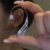 Crystal Wing Ear Cuff Clip Earring Wedding Jewelry