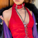 IGIRL Goth heart Pendant Necklace Y2K Chain Jewelry Long Sweater Accessories