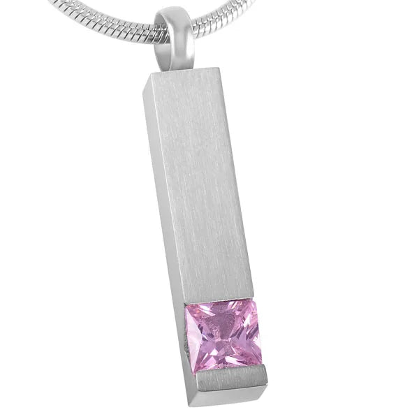 Multicolor Crystal Bar Cremation Necklace for Women