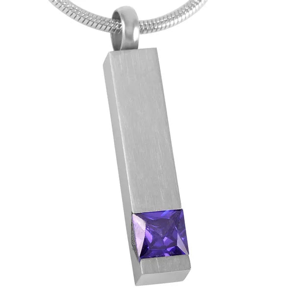Multicolor Crystal Bar Cremation Necklace for Women
