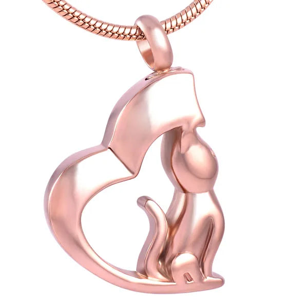 Pet Memorial Jewelry Stainless Steel Cat Urn
