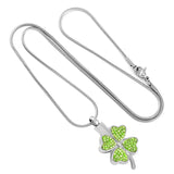 Crystal Four Leaf Clover Ashes Urn Necklace Stainless Steel Funeral Keepsake